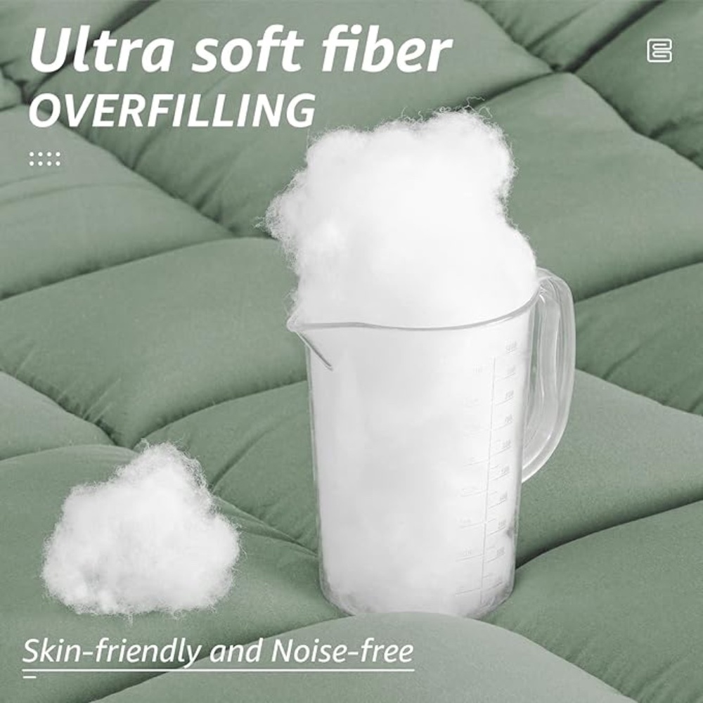 HYLEORY Sage Green All Season Twin Size Bed Comforter - Cooling Down - Picture 5 of 10